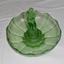 Shallow Green Glass Vase with central Frog shaped as a lady