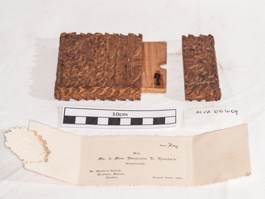 Craftwork, heavily carved calling card case, c1900