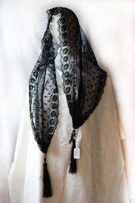 Clothing, lady's black lace stole
