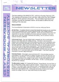 Newsletter, City of Moorabbin Historical Society  Feb 2011, February 2011