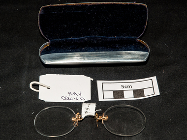 Optical Equipment, Spectacles, Pince - nez with case, c1900