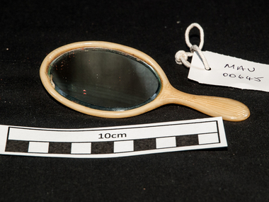 Personal Effects, miniature oval hand mirror, c1900