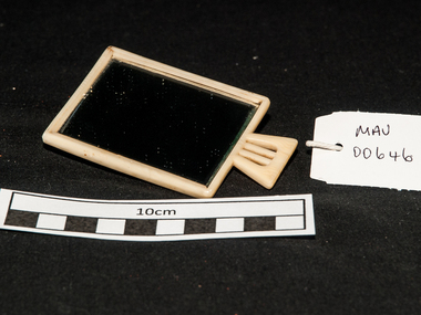 Personal Effects, miniature square hand  mirror, c1900