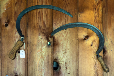 Tools, metal scythe, c1880