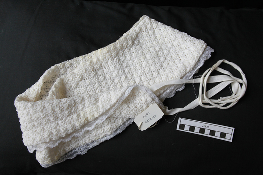 Clothing, lady's ribbon lace, shawl collar