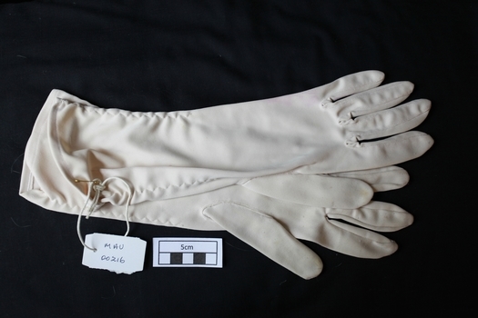 Clothing, lady's nylon gloves