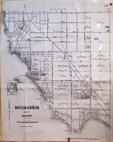 Document,  laminated photocopy of 'Plan of Moorabbin 1850', 1853