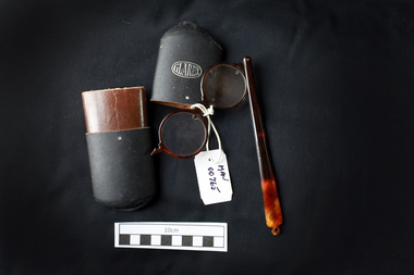 Personal Equipment, spectacles folding with case, c1900