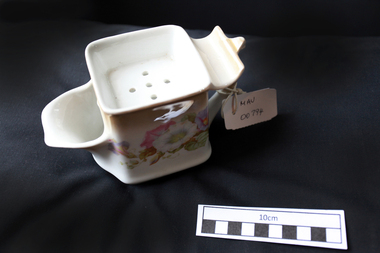 Personal Effects, china shaving mug floral, c1950