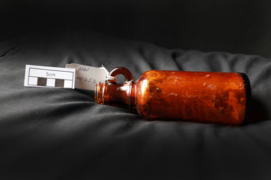 Manufactured Glass, brown bottle, 20thC