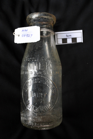 Manufactured Glass, milk bottle 'Black Rock Dairy', 20thC