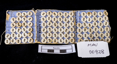 Manufactured Objects, card of buttons, c1900