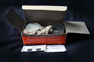Manufactured Object, shoe polish gold kid, 20thC