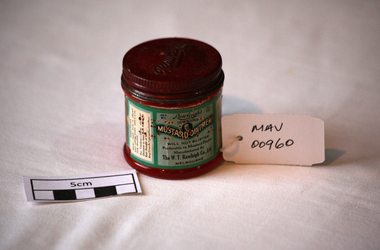 Manufactured Glass, jar of Mustard Ointment 'Rawleigh's;, mid 20thC