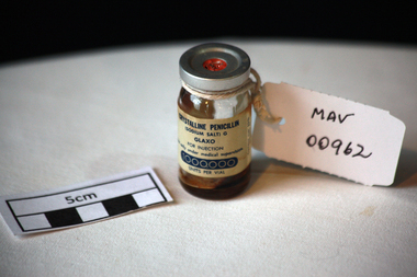 Manufactured Glass, bottle 'Crystalline Penicillin', December 1955