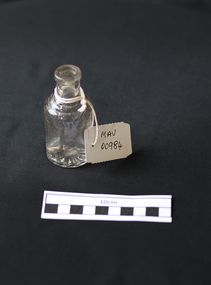 Glass hand blown, bottle with cork stopper, 20thC