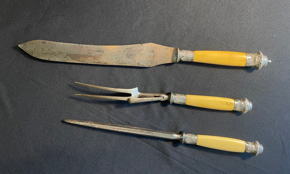 Carving Set with ivory handles
