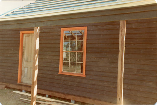 Reconstruction of Box Cottage in Joyce Park February 1984 (2 of 3)