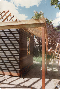 Reconstruction of Box Cottage in Joyce Park February 1984 (1 of 3)