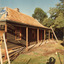 Reconstruction of Box Cottage in Joyce Park February 1984 (2 of 3)