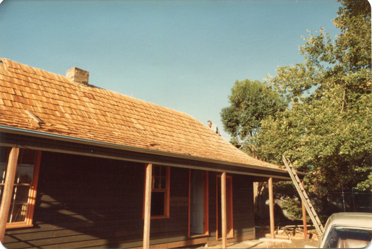 Box Cottage reconstruction - work on shingle roof (1of 3)