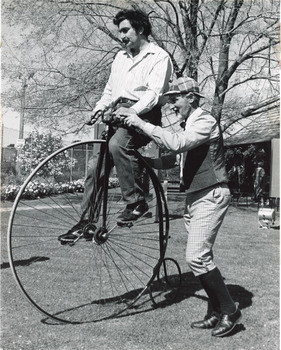Penny farthing bike at Box Cottage.