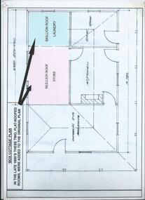 A laminated , photocopy of the  ‘Plan  of Box Cottage c 1865 ‘, 1985