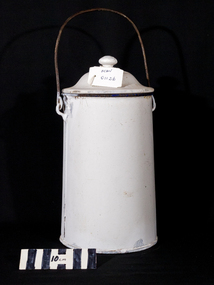 Dairy Equipment, enamel jug with lid, c1900