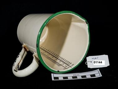 Dairy Equipment, graduated H25cm x Diam 8cmcream jug, c1970