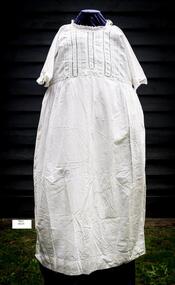 Clothing, lady's white cotton nightdress with lace yoke