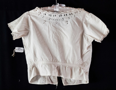 Clothing, lady's chemise white cotton cut work c1900