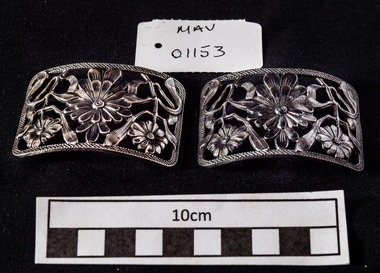 Manufactured Objects, 2x buckles white metal, c1900