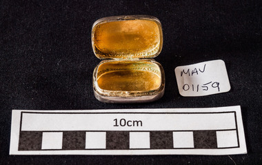 Manufactured Object, white metal pill box, 20thC