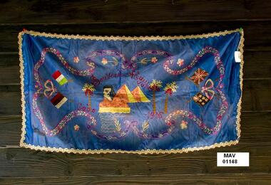 Craftwork, Souvenir silk square Egypt WW1 c1916, c1914-1918