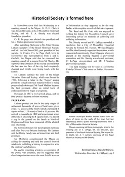 Bentleigh News, 2-11-1960 - Newspaper article