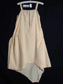 Clothing, lady's cream cotton 1/2 petticoat 'teddy', button crotch