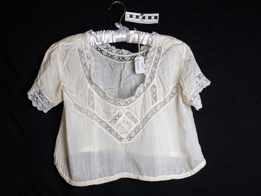 Clothing, lady's cream silk camisole c1900