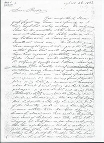 Document, Photocopy Letter Stephen Charman   to Michael Charman UK 1853, 1853