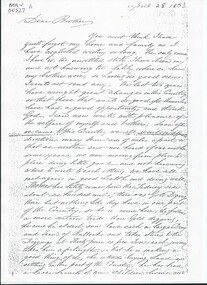 Document - Photocopy Letter Stephen Charman   to Michael Charman UK 1853, 1853
