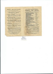 Document , Brochure,'Cassell's Red Library' 1887, c1887