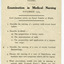 Examination in Medical Nursing November 1924