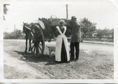 Black & White Mrs J.L.Smith & W. Ellis, the local butcher