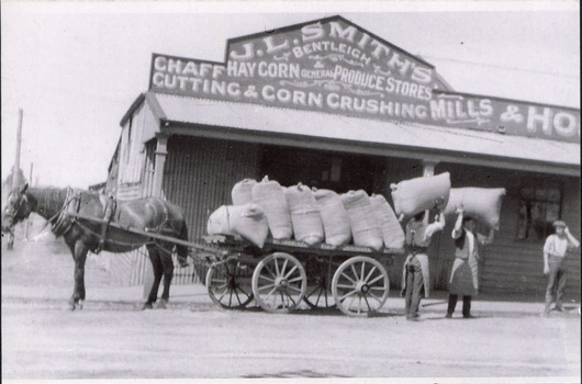 F Smith Horse drawn cart loaded with Grain