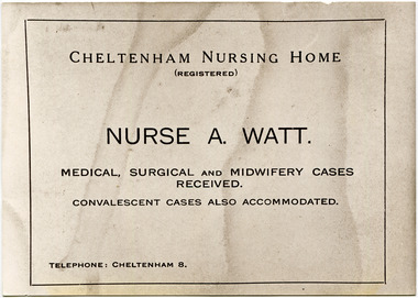 F6  39  MAV 00579a  Nurse Watt Doc. Chelt.