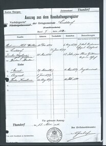 Documents, x3 Printed, Census Lustdorf 1914,15, Swiss Citizen Pass1915, 1914-1915