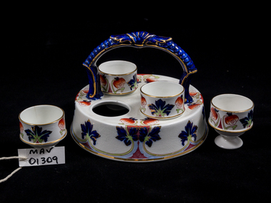 Kitchen Equipment, egg cup holder floral, 20thC