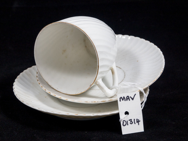 Kitchen Equipment,  cup, 2 saucers  c1950, c1950