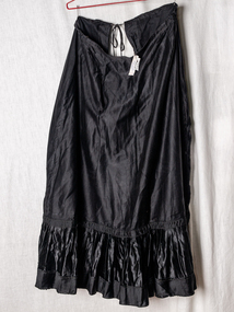 Clothing, Lady's black sateen 1/2 Petticoats x 2, c1910