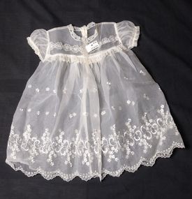 Clothing, Baby's white nylon dress size 1 c1960, c1960