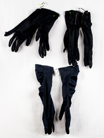 Personal Effects, Lady's black nylon gloves c1960, c1960
